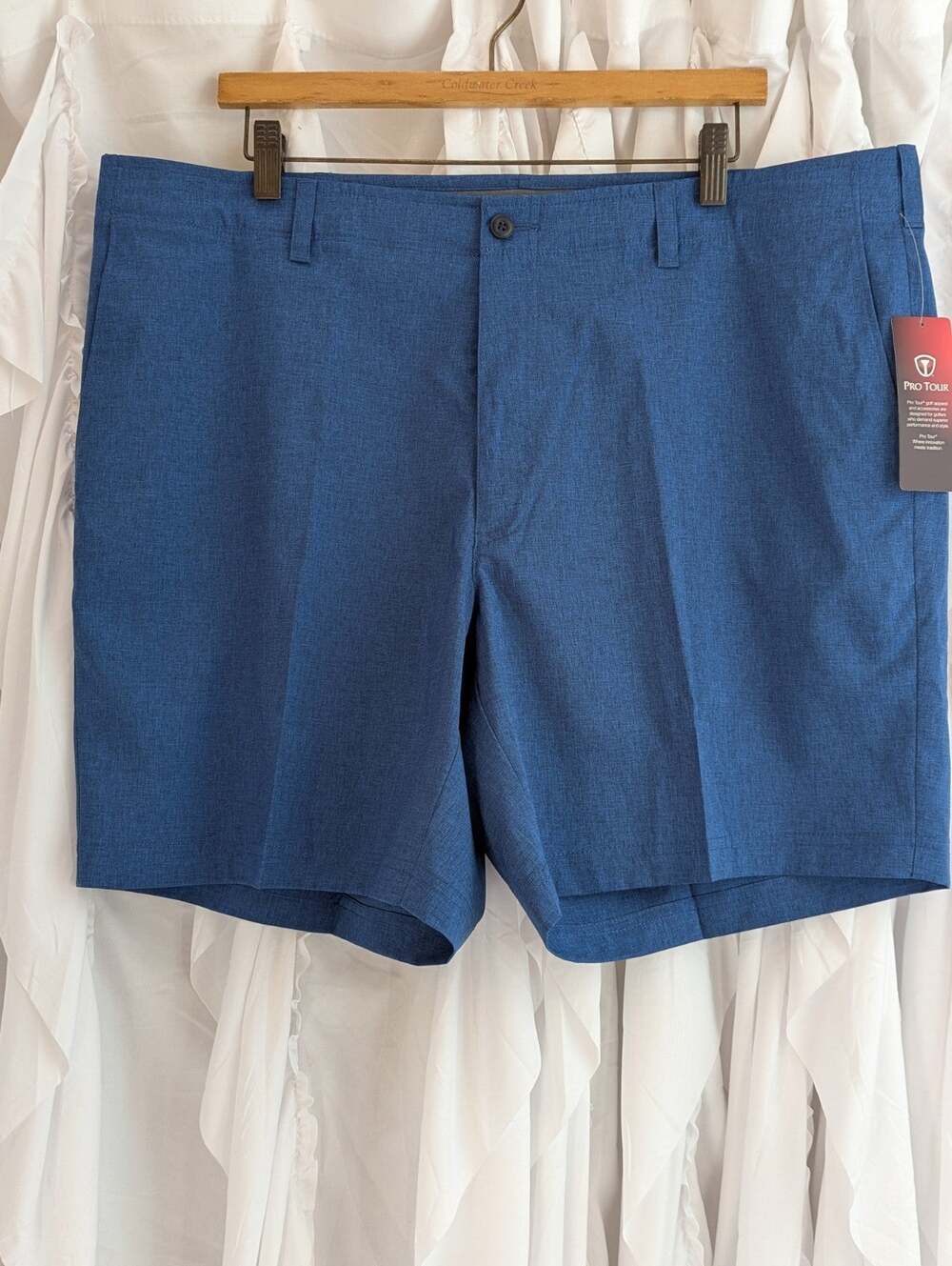 Pro Tour Size 40W Ultimate Tech Golf Short Navy Heather Stretch UPF 50 NWT